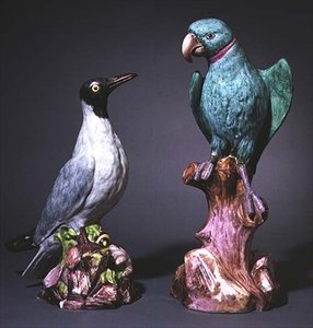 Figure di Meissen Augustus Rex di una sterna e un pappagallo