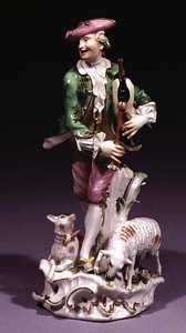 Pastore di Meissen con cornamuse