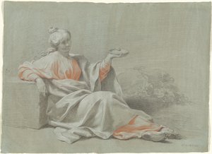 Giovane Donna con una Ciotola, Seduta all