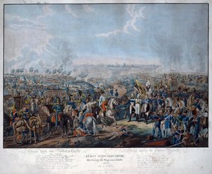 Battaglia di Lipsia (battaglia delle nazioni), ottobre 1813. Il feldmaresciallo austriaco Schwarzenberg (1771-1820) annuncia la vittoria degli alleati nella Battaglia di Lipsia all