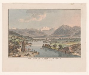 Vista sul Thunersee dal castello di Thun da Johann Ludwig Aberli