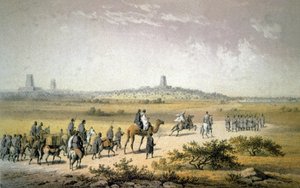 Heinrich Barth che si avvicina a Timbuktu, c.1860 da Johann Martin (after) Bernatz
