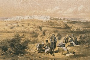 Veduta di Haifa. Incisione di Bernatz et alii - Steinkopk J.F. Editore da Johann Martin Bernatz