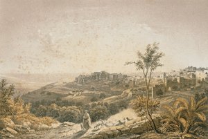Veduta di Gerusalemme. Incisione di Bernatz et alii - Steinkopk J.F. Editore da Johann Martin Bernatz