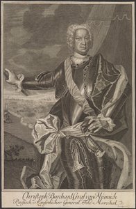 Ritratto del conte Burkhard Christoph von Münnich 1683-1767 da Johann Martin Bernigeroth