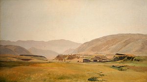 Paesaggio della Campagna (olio su cartone rigido su tela)