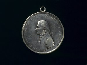 Medaglia della pace indiana di Thomas Jefferson, c.1801 (argento) da Johann Mathias Reich