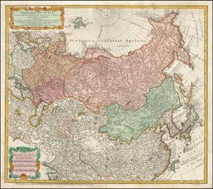 Carta della Russia e della Tartaria del 1730 di Johann Matthias Hase