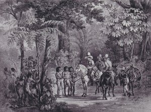 Incontro degli indiani con gli esploratori europei da 