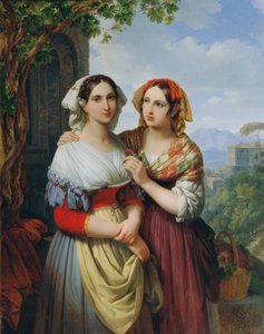Due ragazze in un paesaggio da Johann Nepomuk Ender