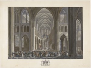 Incoronazione del re Guglielmo I nella chiesa di Santa Gudula a Bruxelles il 21 settembre 1815 da Johann Nepomuk Gibèle (possibly)