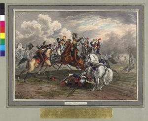 Il salvataggio di Frederic Dittmayer il 17 febbraio 1814 a Villeneuve colonnello sergente barone di Trach dalla prigionia dei corazzieri francesi da Johann Nepomuk Hoechle
