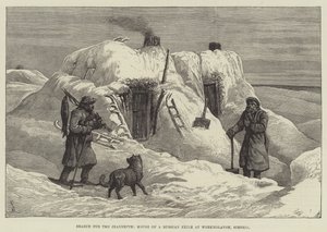 Ricerca della Jeannette, casa di un esiliato russo a Werkholansk, Siberia da Johann Nepomuk Schonberg