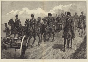 La revisione dei volontari del lunedì di Pasqua, la Honourable Artillery Company in marcia verso Brighton