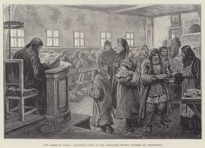 La carestia in Russia, distribuzione di zuppa al Convento di Alexander Nevsky, San Pietroburgo da Johann Nepomuk Schonberg