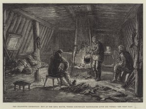 La spedizione Jeannette, capanna alla foce del Lena, dove il tenente Danenhauer visse sei settimane da Johann Nepomuk Schonberg
