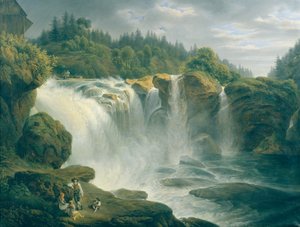 La cascata della Traun presso Gmunden da Johann Nepomuk Schödlberger