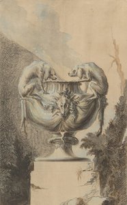 Progetto per un Vaso da Giardino con Tema di Caccia da Johann Paul Egell