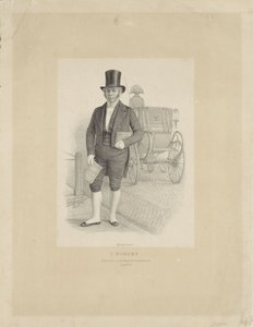 Ritratto di J. Robert con carrozza da Johann Peter Berghaus