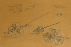 Studio di cannoni e attrezzature militari da Johann Peter Krafft