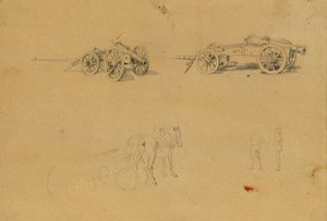 Studio di cannoni, utensili militari da Johann Peter Krafft