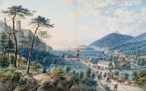 Veduta del Palazzo di Weilburg a Baden vicino a Vienna da Johann Raulino
