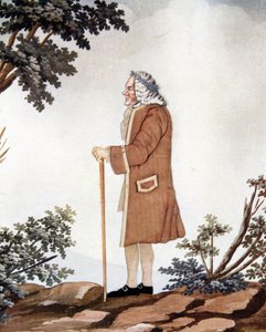 Ritratto di Voltaire, scrittore francese (1694-1778) - in "Gouache e seta" attribuito a Johann Huber di Ginevra