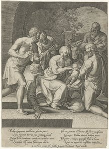 Adorazione dei pastori in una nicchia da Johann Sadeler (I)