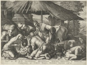 Adorazione dei pastori con pastorelli addormentati da Johann Sadeler (I)