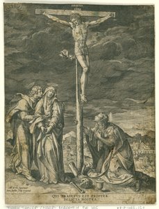 Cristo sulla croce, con Maria, Giovanni e Maria Maddalena da Johann Sadeler (I)