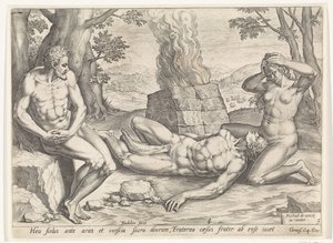 Eva piange la morte di Abele Storia di Caino e Abele (titolo della serie) da Johann Sadeler (I)