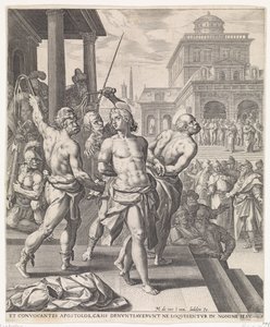Flagellazione degli apostoli (serie di Atti degli apostoli) da Johann Sadeler (I)