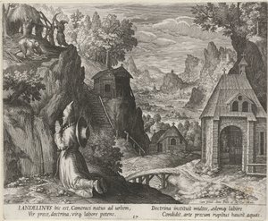 San Landelino come eremita da Johann Sadeler (I)