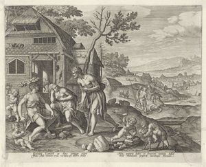 Lamech e le sue due mogli da Johann Sadeler (I)