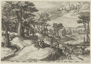 Leto (Latona) trasforma i Lici in rane da Johann Sadeler (I)