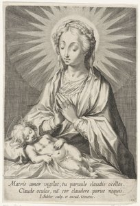 Maria adora il Bambino Gesù dormiente