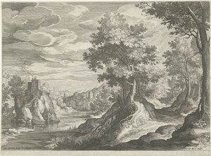 Paesaggio fluviale con un castello da Johann Sadeler (I)