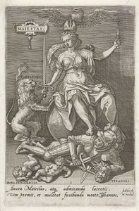 Maestà (Majestas) vince la Tirannia (Tirannis) da Johann Sadeler (I)