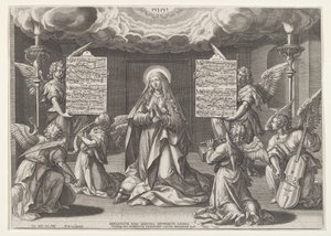 Magnificat: La Vergine Circondata da Angeli Musicanti da Johann Sadeler I