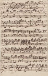 Allegro (clavicembalo solo) dalla prima versione della Sonata n. 6 in Sol maggiore per violino e clavicembalo obbligato. 1725 da Johann Sebastian Bach