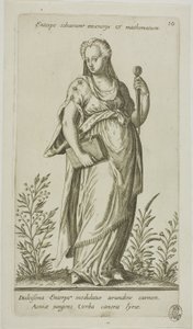 Euterpe, Musa della Musica, tavola 10 da Parnassus Biceps da Johann Theodor de Bry