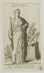 Erato, Musa della Poesia Lirica, tavola 11 da Parnassus Biceps da Johann Theodor de Bry