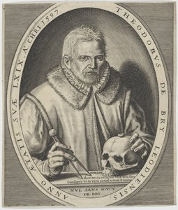 Ritratto di Theodor de Bry 1528-1598, ca. 1597 da Johann Theodor de Bry