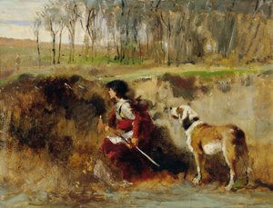 Studio di cavaliere con cane