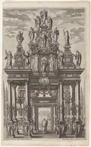 Frontespizio con arco trionfale con Cristo e gli Apostoli