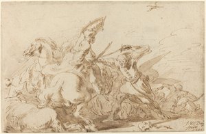 Una battaglia tra cavalleria orientale e soldati, 1636