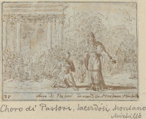 Coro di pastori e sacerdoti: Montano, Mirtillo
