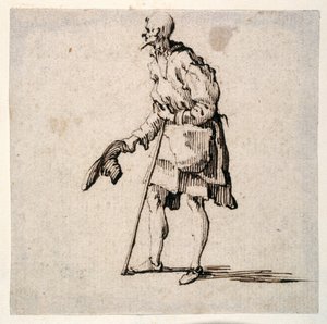 Contadino in piedi che si toglie il cappello da Johann Wilhelm Baur