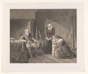 La madre, moglie e figlio di Reinier van Oldenbarnevelt implorano Maurizio per la grazia, 1623 da Johann Wilhelm Kaiser (I)