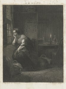 Donna con bambino alla finestra